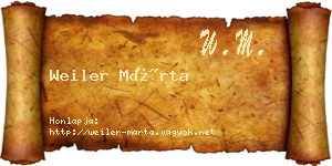 Weiler Márta névjegykártya